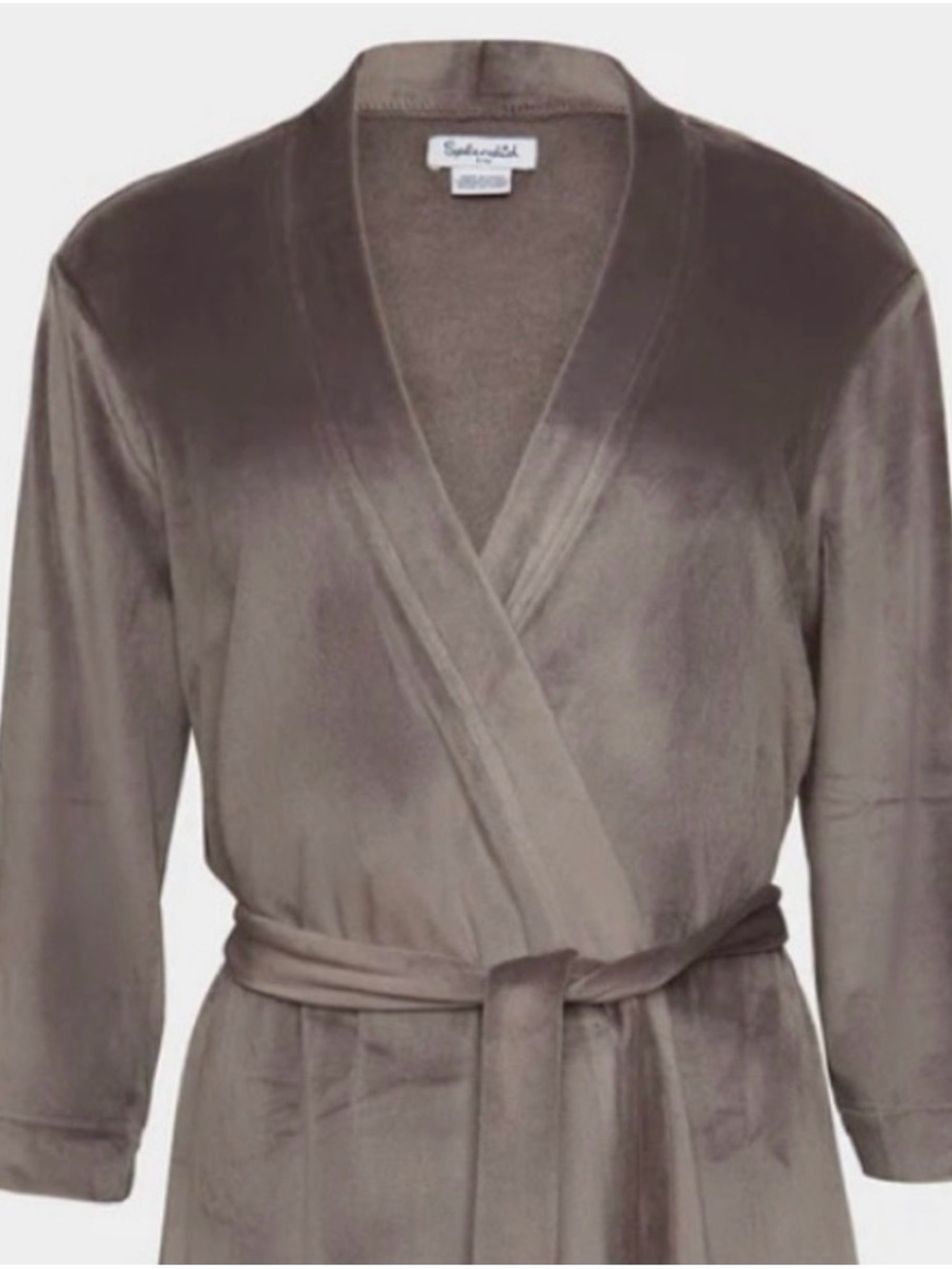 Gray Velvet Robe - Women's Wrap Lounge Robe